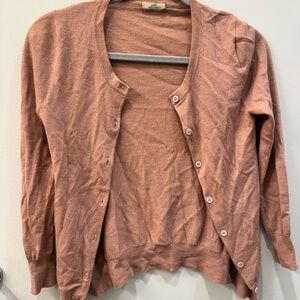 Jcrew Women's Crewneck Cardigan in Dusty Rose - Small